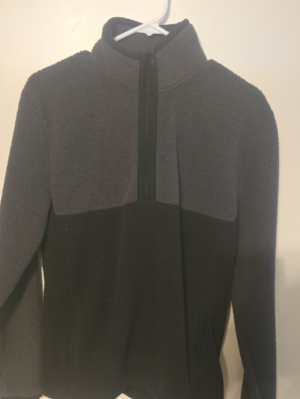 Sonoma Men's Two-Tone Black and Charcoal Zip-Up Sherpa